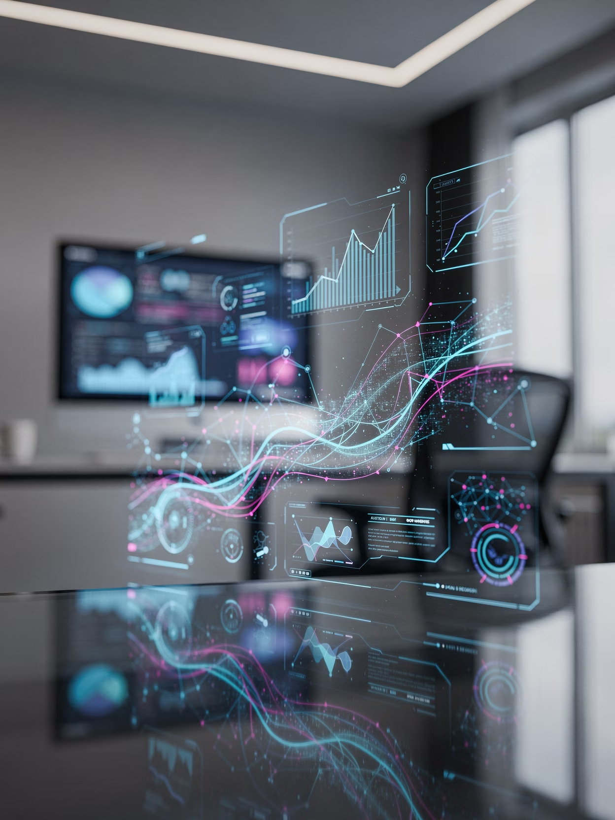 Enterprise marketing technology stack with data visualizations