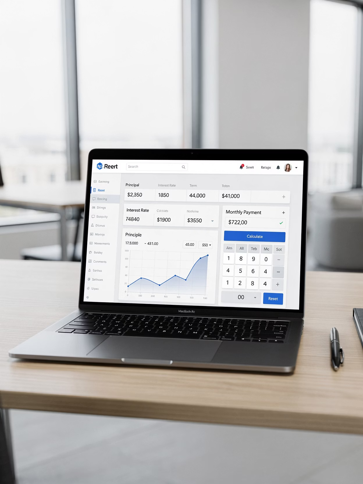Interactive marketing team cost calculator on a laptop
